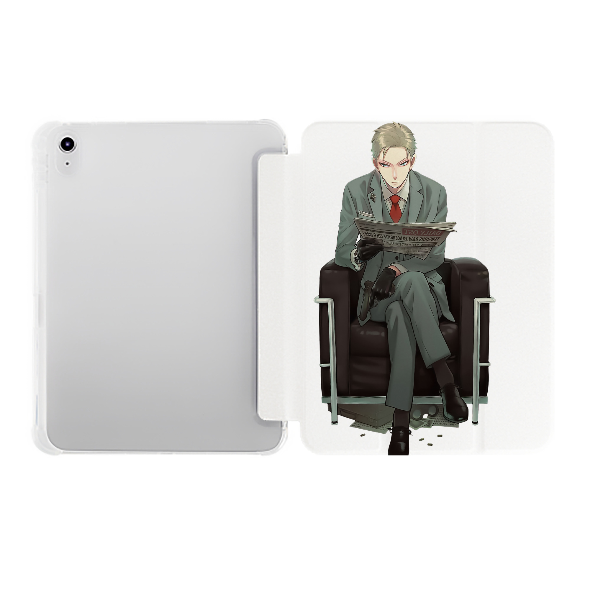 （画像用） SPY×FAMILY间谍家家酒 IPad ケース ペン収納付き 三つ折りスタンド PUレザー×シリコン 対応機種9.5/10.5/10.9インチ
